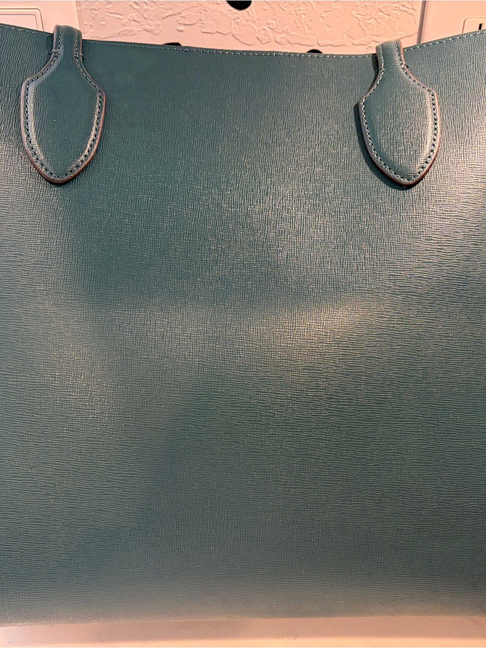 kate spade dark green tote with blue interior - Picture 6 of 7